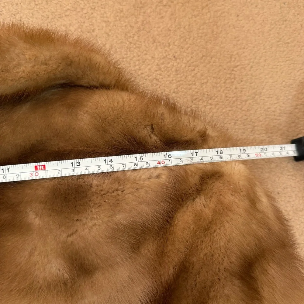Vintage 1940’s 50’s Retro Real Fur Camel Tan Blonde Mink Stole Cape